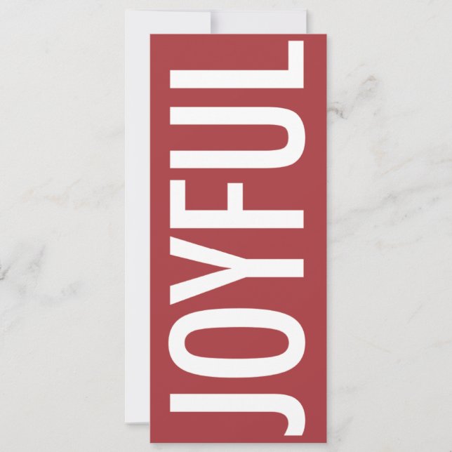 JOYFUL Holiday Card, Large Size, Flat Personalised Card (Front)