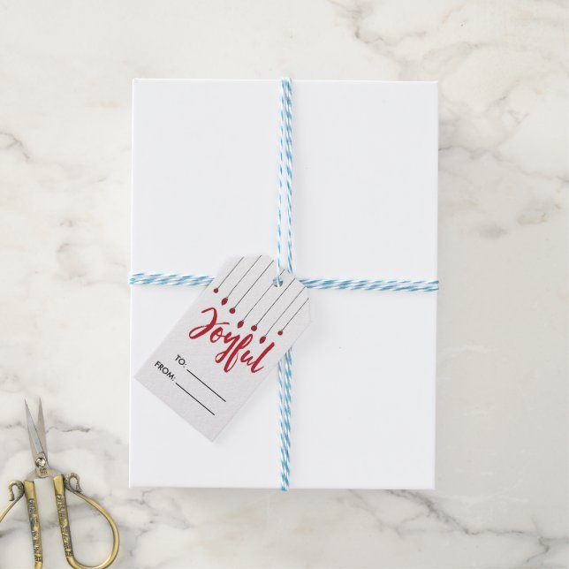 Joyful Holiday gift tag (With Twine)