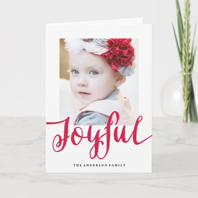 Joyful | Holiday Photo Greeting Card (Front)