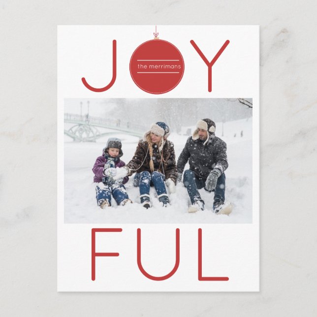 Joyful Holiday Photo Postcard (Front)