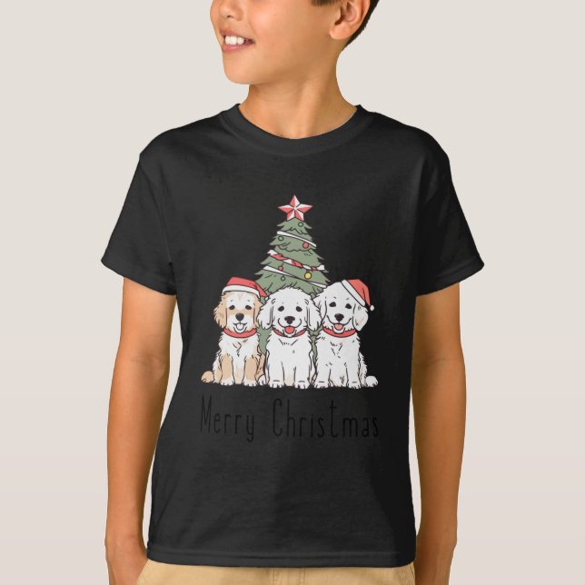 Joyful Holiday Pups  T-Shirt (Front)