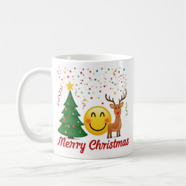 "Joyful Holiday Vibes: Unique Christmas Design" Coffee Mug (Left)