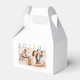 Joyful Holidays Modern Simple Colourful Fun Holida Favour Box