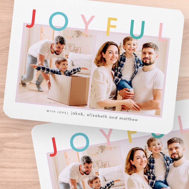 Joyful Holidays Modern Simple Colourful Fun Holida Magnet (Creator Uploaded)