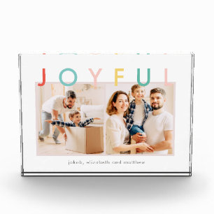 Joyful Holidays Modern Simple Colourful Fun Holida Photo Block