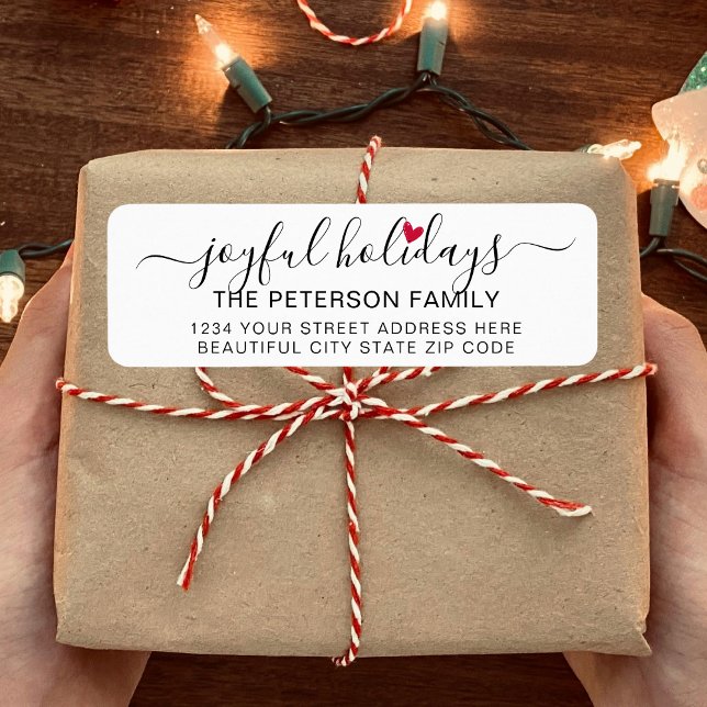 Joyful Holidays Script Holiday Return Address  (Creator Uploaded)