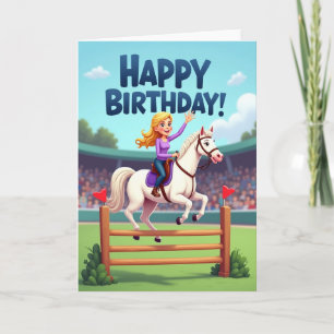 Joyful Horse Leap Birthday Card