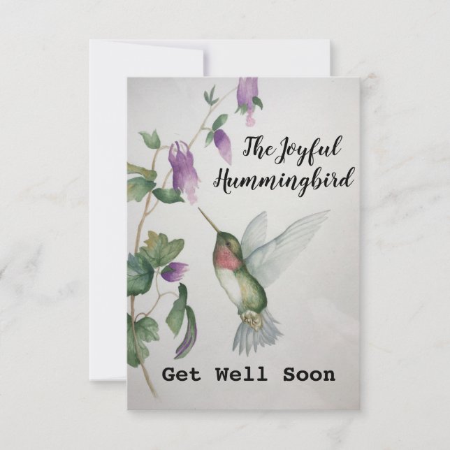 Joyful Hummingbird Get Well Card (Front)
