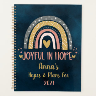 Joyful In Hope Pink Christian Rainbow 2021 Planner