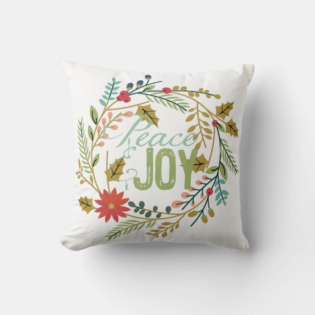 Joyful Joy Christmas Holiday Pillow (Front)