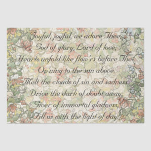 Joyful Joyful Art Nouveau Floral Praise God Tissue Paper