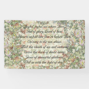 Joyful Joyful Hymn Lyrics Mucha Art Nouveau Floral Banner