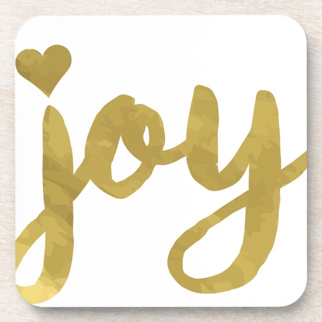 Joyful Joyful I've Got Joy Full of Joy Gold Art Coaster (Front)