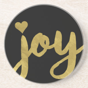 Joyful Joyful I've Got Joy Full of Joy Gold Art Coaster