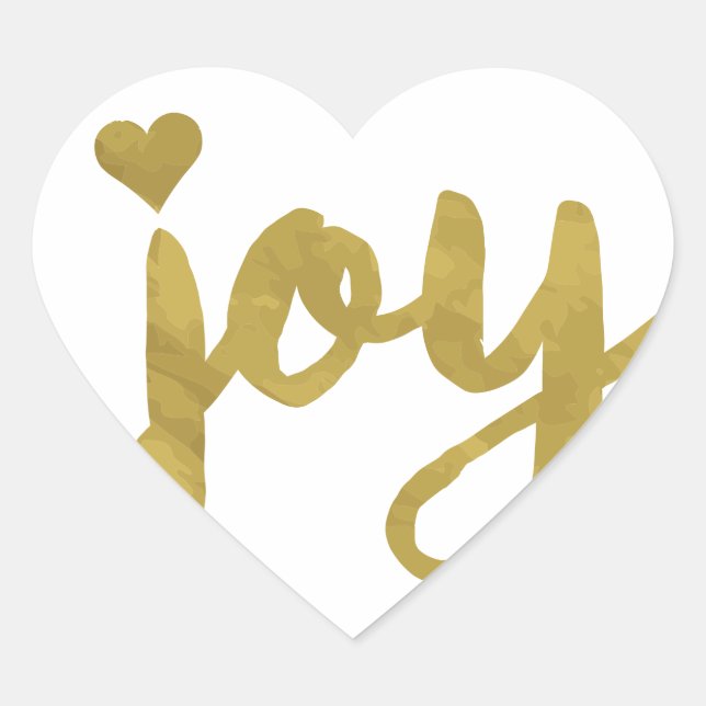 Joyful Joyful I've Got Joy Full of Joy Gold Art Heart Sticker (Front)