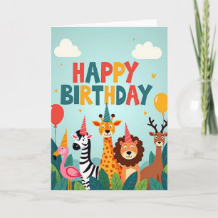 Joyful Jungle Animals Card