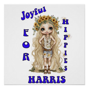 Joyful Kamala Harris President Hippie Boho Poster