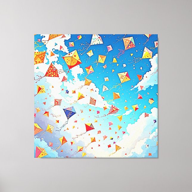 Joyful Kites Soaring High Canvas Print (Front)