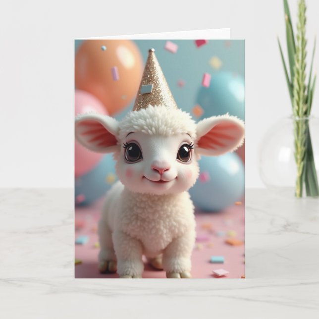 Joyful Lamb Birthday Card (Front)