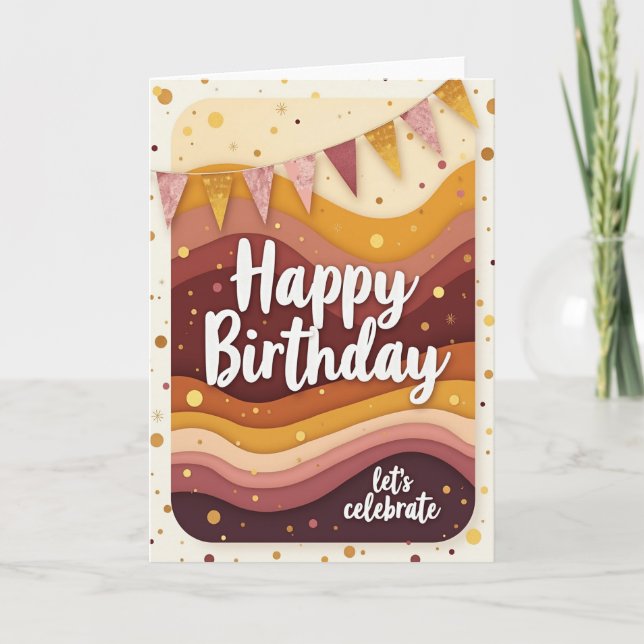 Joyful Layered Waves Card (Front)