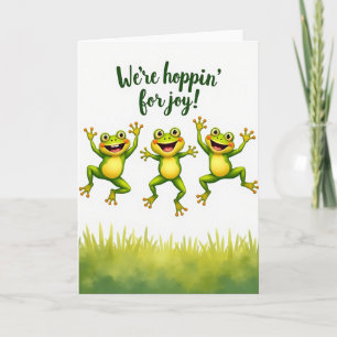 Joyful Leaping Frogs Fathers Day Card