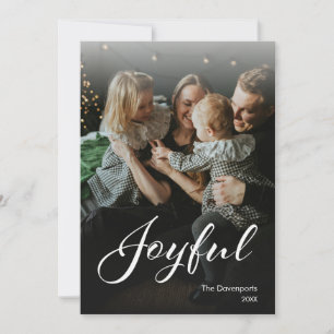 Joyful Lettering Overlay Photo Holiday Card