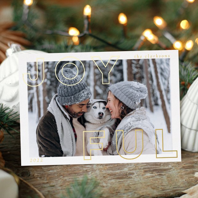 Joyful Letters Foil Holiday Card (Creator Uploaded)