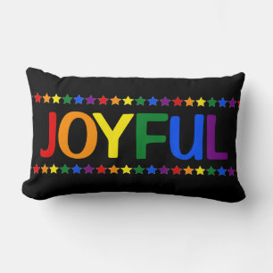 Joyful LGBT Rainbow Festive Christmas Decor Lumbar Cushion