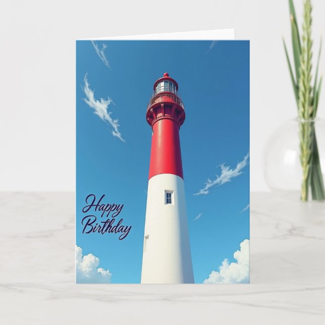 Joyful Lighthouse Birthday Card (Front)