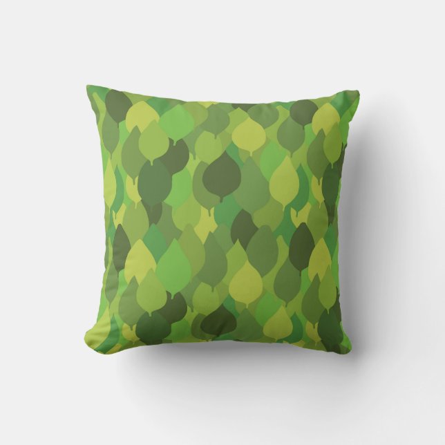 Joyful Lush Leaves - seamless surface pattern.   Cushion (Front)