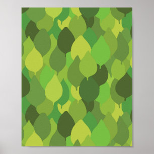 Joyful Lush Leaves - seamless surface pattern.  Poster