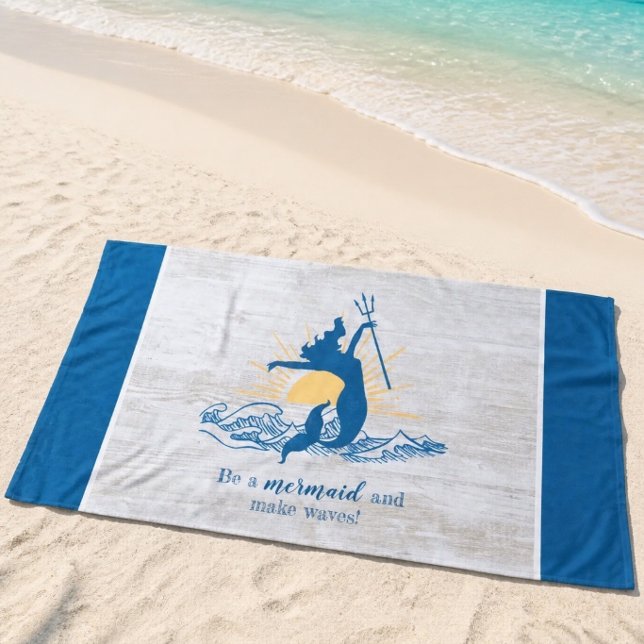 Joyful Mermaid Inspirational  Beach Towel (Creator Uploaded)