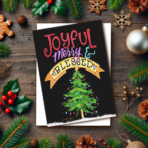 Joyful Merry Blessed Christmas Modern Inspirivity  Card