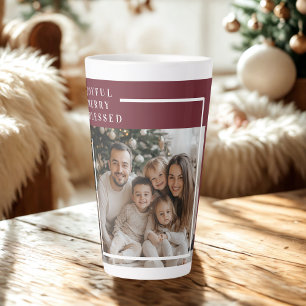 Joyful Merry Blessed Christmas Photo Latte Mug