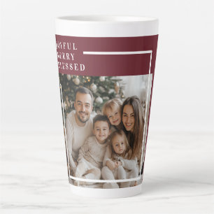Joyful Merry Blessed Christmas Photo  Latte Mug