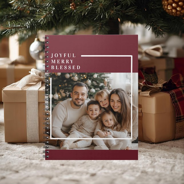 Joyful Merry Blessed Christmas Photo  Notebook (Creator Uploaded)