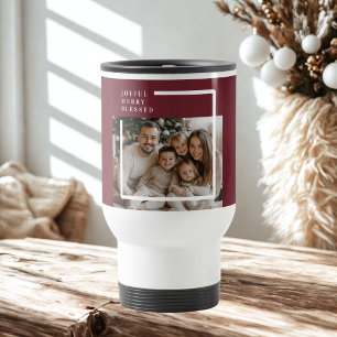 Joyful Merry Blessed Christmas Photo Travel Mug