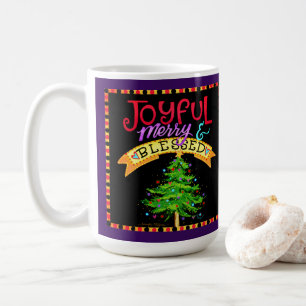 Joyful Merry Blessed Christmas Tree Coffee Mug