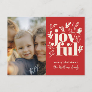 Joyful Merry Christmas Photo Holiday Postcard