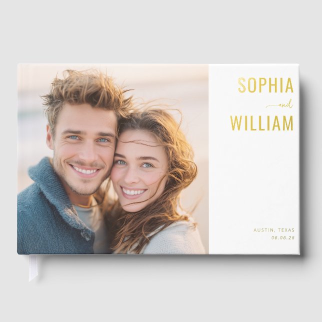 Joyful Minimalist Photo Guest Book (Front)