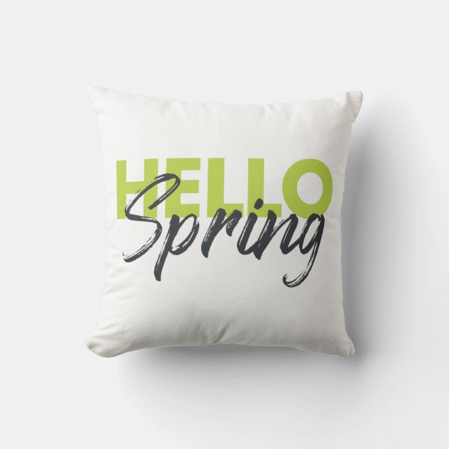 Joyful, modern, fun, vibrant design Hello Spring Cushion (Front)