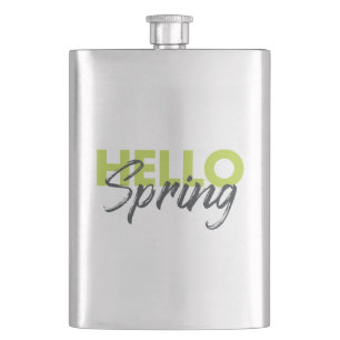 Joyful, modern, fun, vibrant design Hello Spring Hip Flask