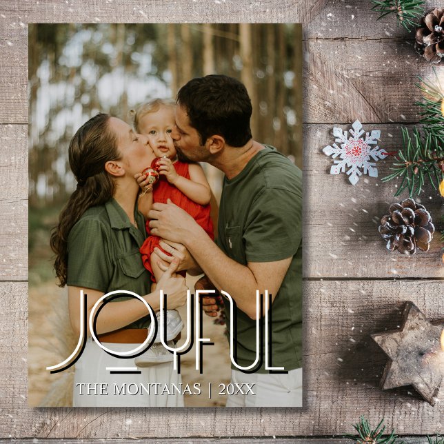 Joyful Modern Holiday Family Photo Light Grey (Creator Uploaded)