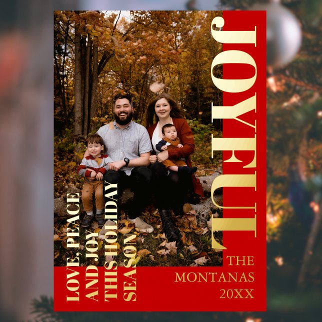 Joyful Modern Holiday Family Photo | Rich Red (Creator Uploaded)