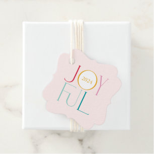 JOYFUL modern minimal elegant fine serif colourful Favour Tags