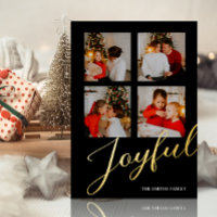 Joyful Modern Minimalist Gold Black Script Photo