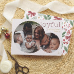 Joyful | Modern Round 2 Photo Christmas<br><div class="desc">Give your Christmas cards a sparkle with real gold, silver, or rose gold foil! Spread holiday cheer with this chic and elegant Christmas foil card! Featuring two round photos, the design gives your favourite family moments a modern twist. The smaller circle photo is artfully overlaid on the larger one, creating...</div>