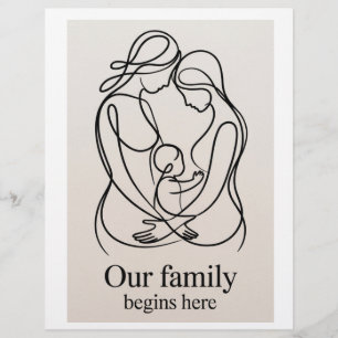 Joyful moment of two mums expecting a baby custom letterhead