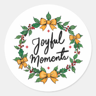Joyful moments classic round sticker