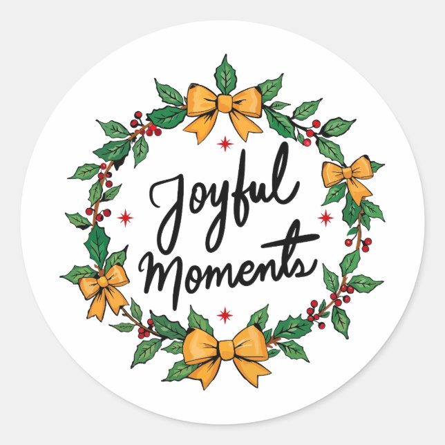 Joyful moments classic round sticker (Front)